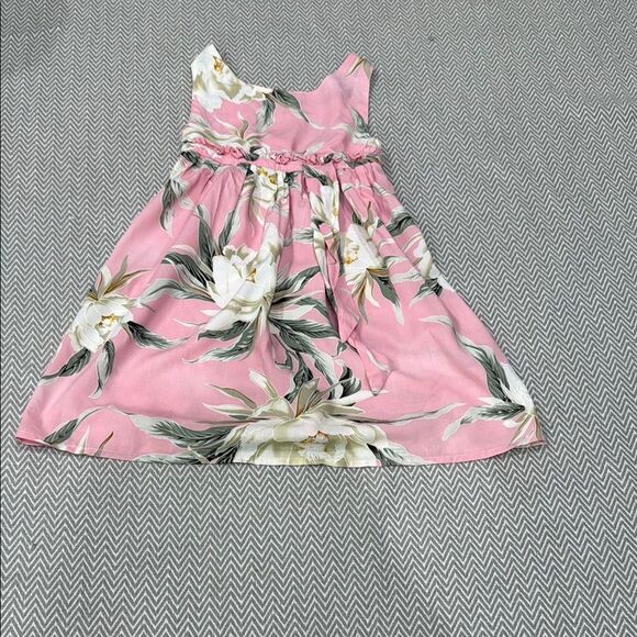 Pink Pleated Hawaiian Dress with Scoop Neck for Girls 24 Months - Picture 2 of 3